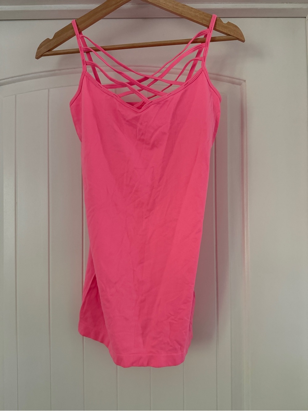 Zenana Outfitters Neon Pink Crisscross Strap Cami
